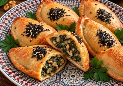 Mini Spinat-Taschen von Masoud Catering in Freiburg – veganes orientalisches Fingerfood