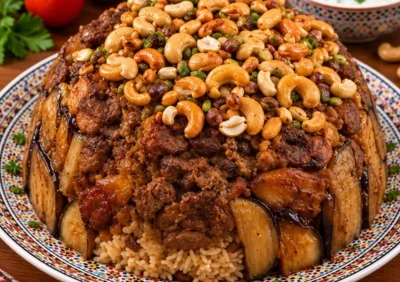 Maqluba mit Rindfleisch von Masoud Catering in Freiburg