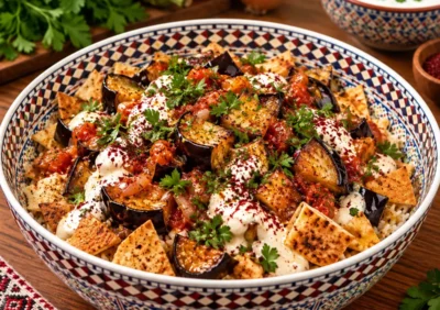 Auberginen-Fatteh von Masoud Catering in Freiburg