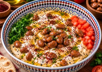 Fattet Hummus mit Bohnen von Masoud Catering in Freiburg