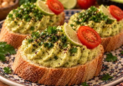 Avocado-Hummus-Häppchen von Masoud Catering in Freiburg