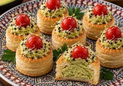 Mini Bouchée Avocado-Hummus von Masoud Catering in Freiburg