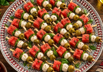 Wassermelonen-Mozzarella-Spieße von Masoud Catering in Freiburg
